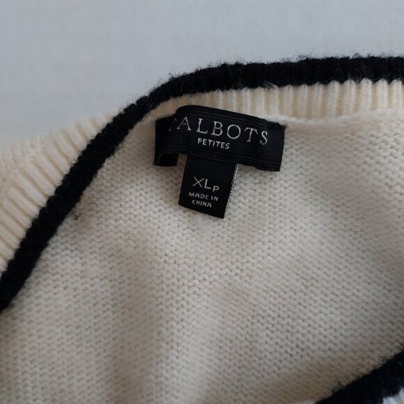 Talbots Wool Blend Modern Fair Isle Shimmer Sweater Size XLP - Picture 10 of 10